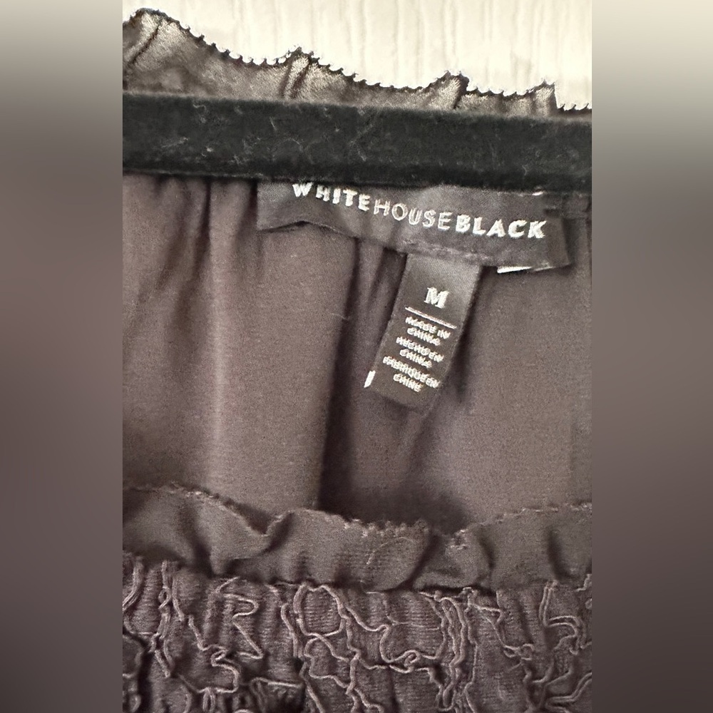 White House Black Market Elegant Black Lace Top, Medium - Picture 3 of 6